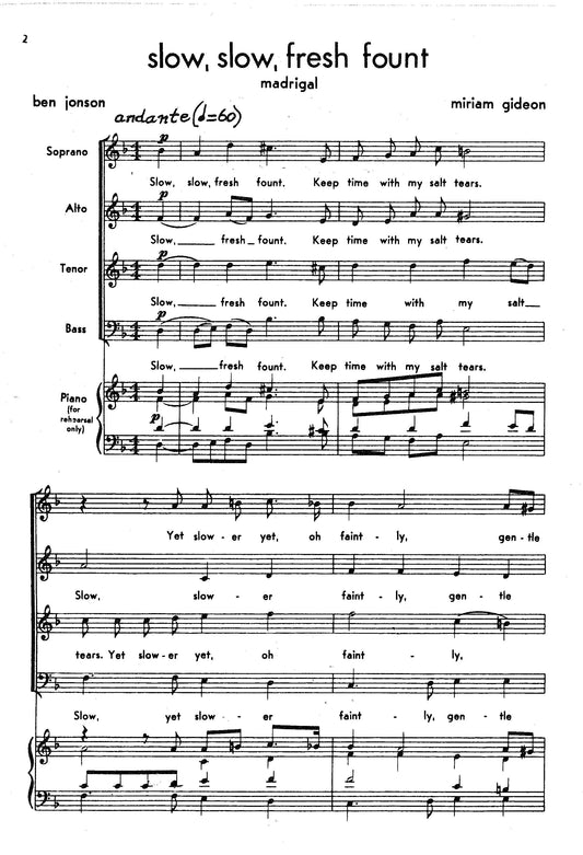 SLOW, SLOW FRESH FOUNT (FOR MIXED CHORUS)