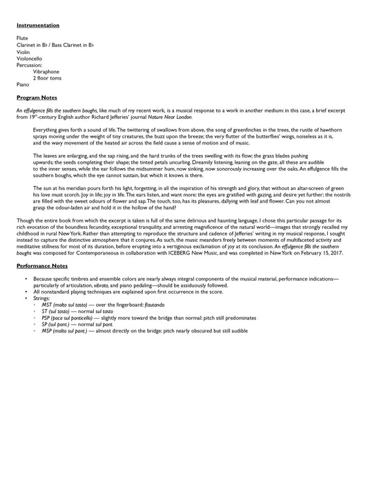 An effulgence fills the southern boughs