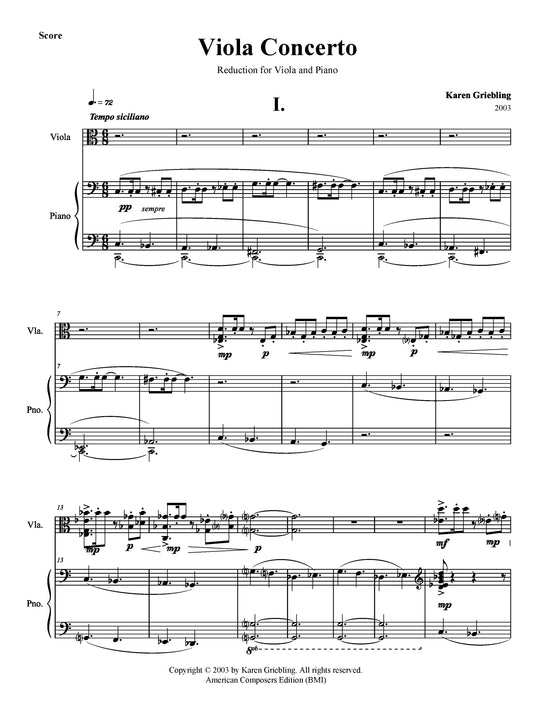 Viola Concerto with Piano