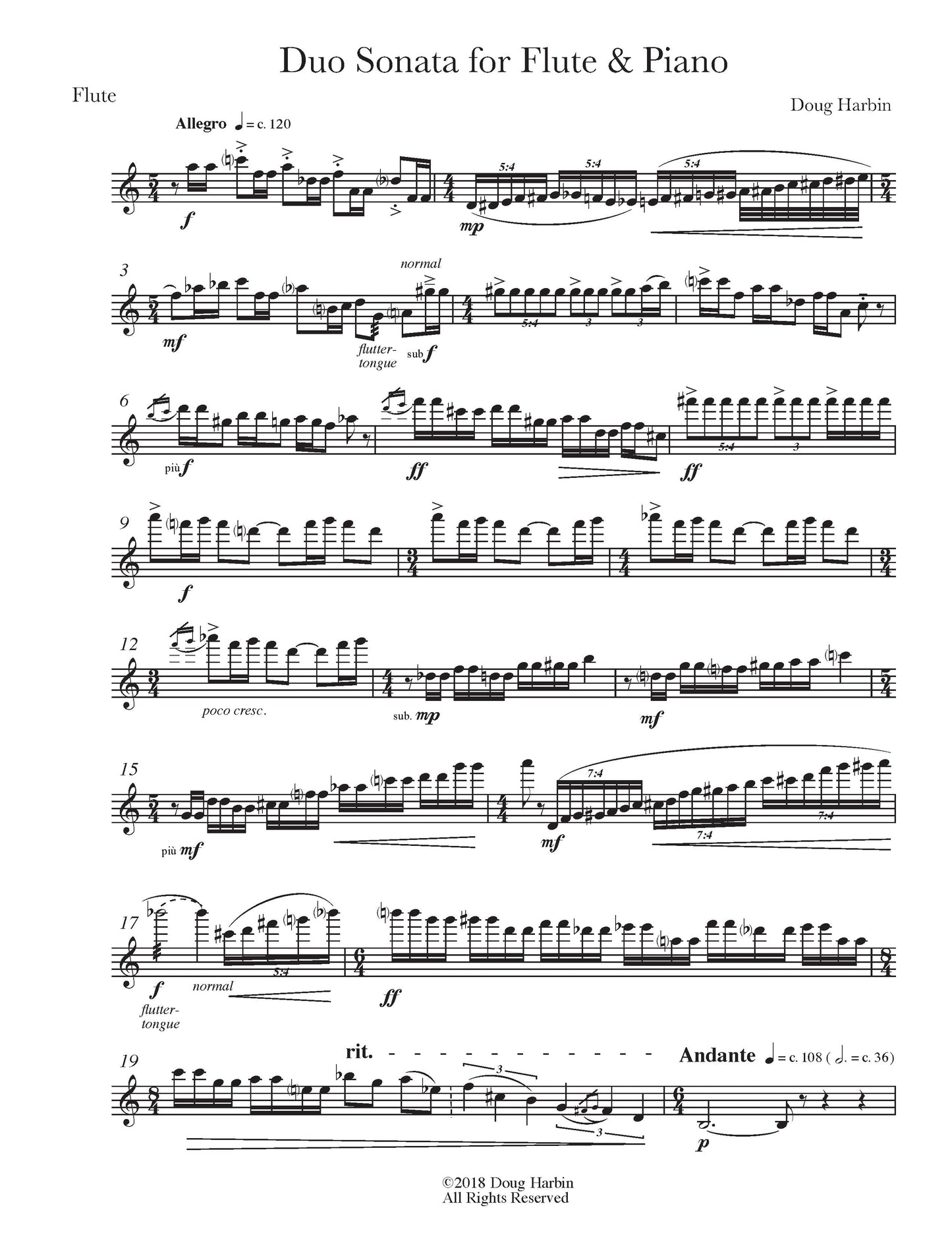 Duo Sonata for Flute and Piano