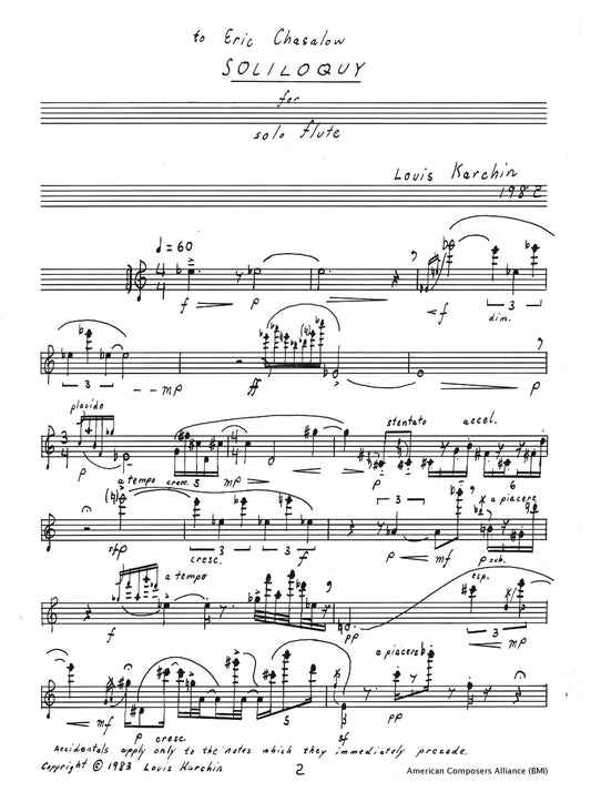 SOLILOQUY FOR FLUTE