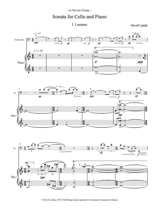 SONATA FOR CELLO AND PIANO