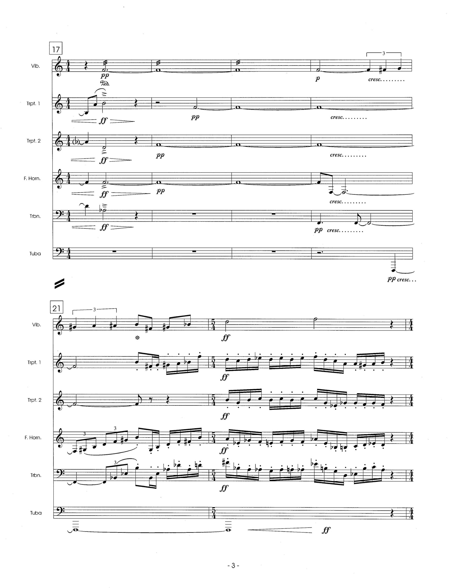 FANFARE FOR BRASS QUINTET AND VIBRAPHONE