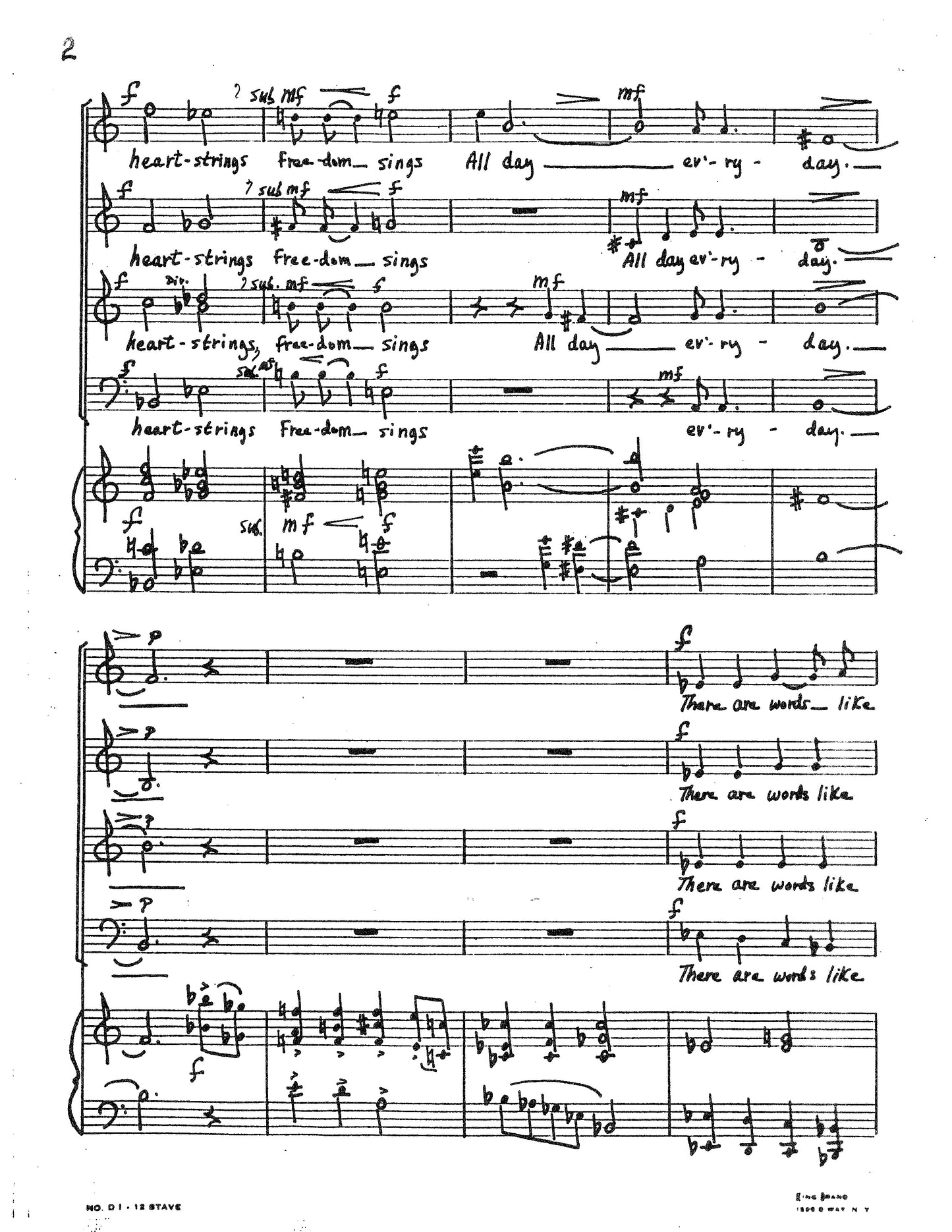 IN CELEBRATION, piano/vocal score