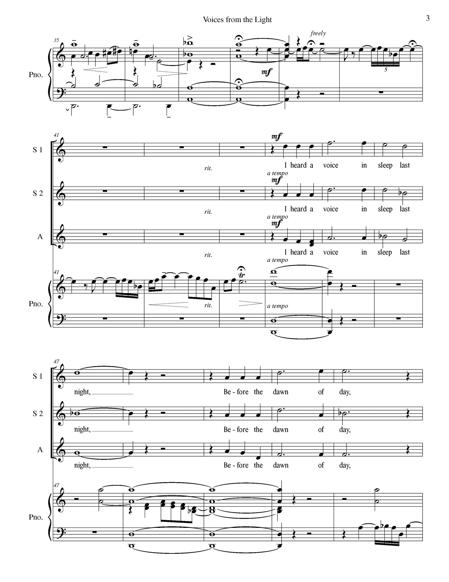 Voices from the Light - Vocal Score