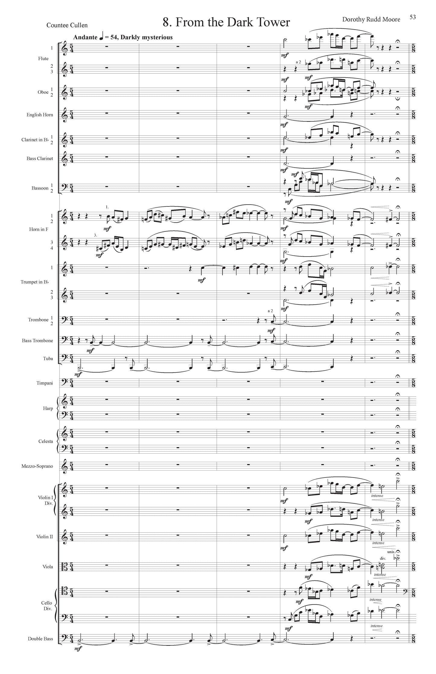 FROM THE DARK TOWER II Mezzo and Orchestra - new edition 8 movements