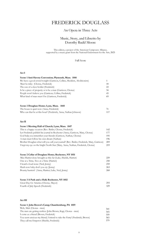 Frederick Douglass: An Opera in Three Acts