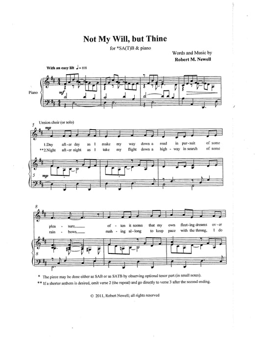 NOT MY WILL BUT THINE