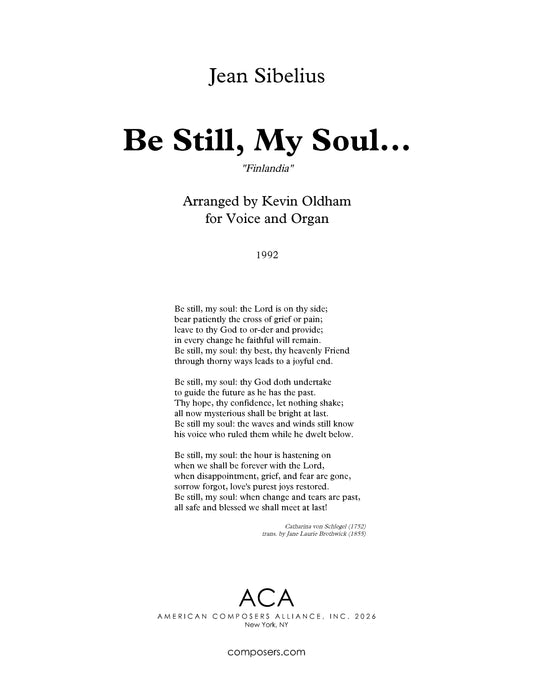 Be Still, My Soul... ("Finlandia")