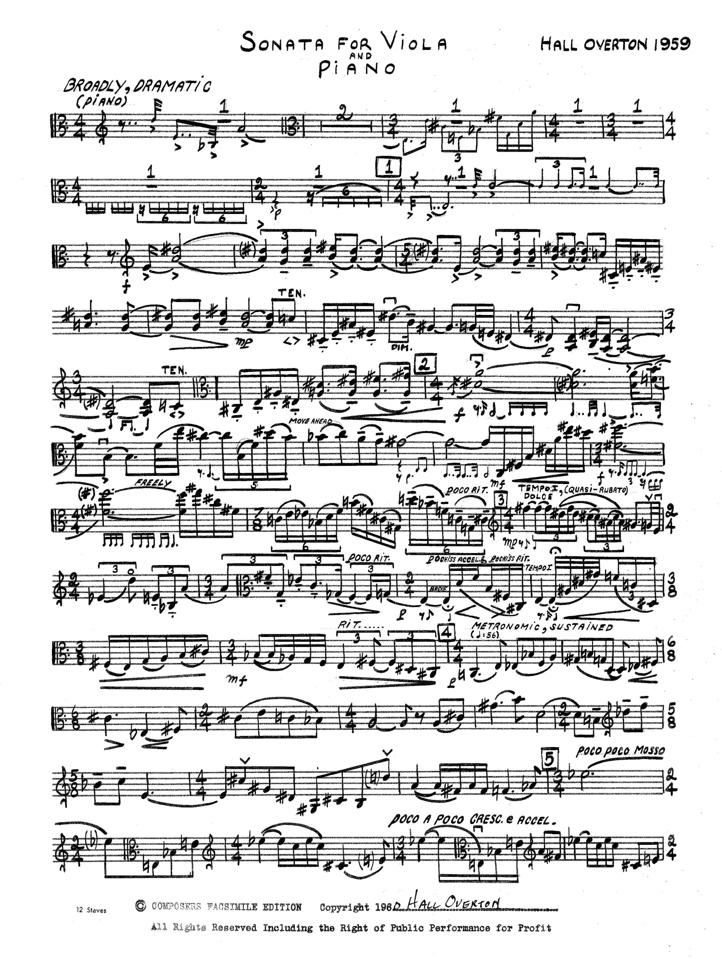 SONATA FOR VIOLA and PIANO