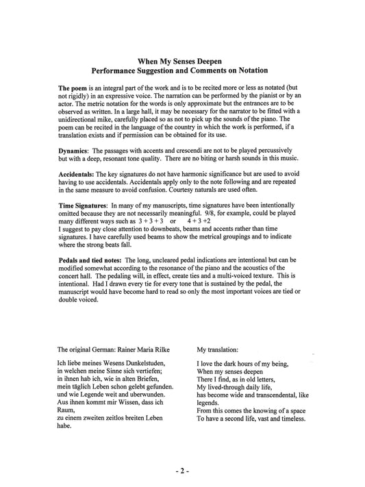 When My Senses Deepen