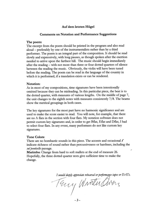 Auf dem Letzten Hügel (From the Farthest Hill)