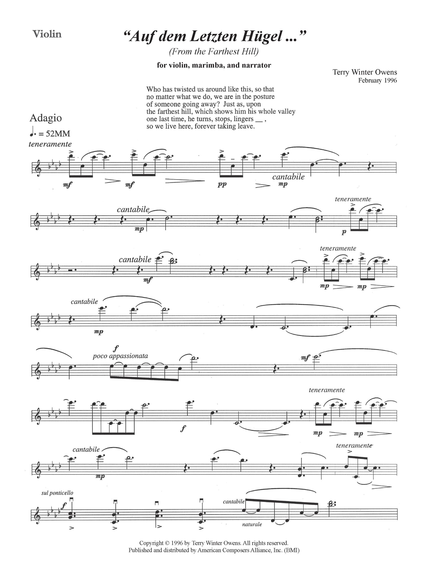 Auf dem Letzten Hügel (From the Farthest Hill)