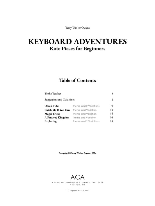 Keyboard Adventures: Rote Pieces for Beginners