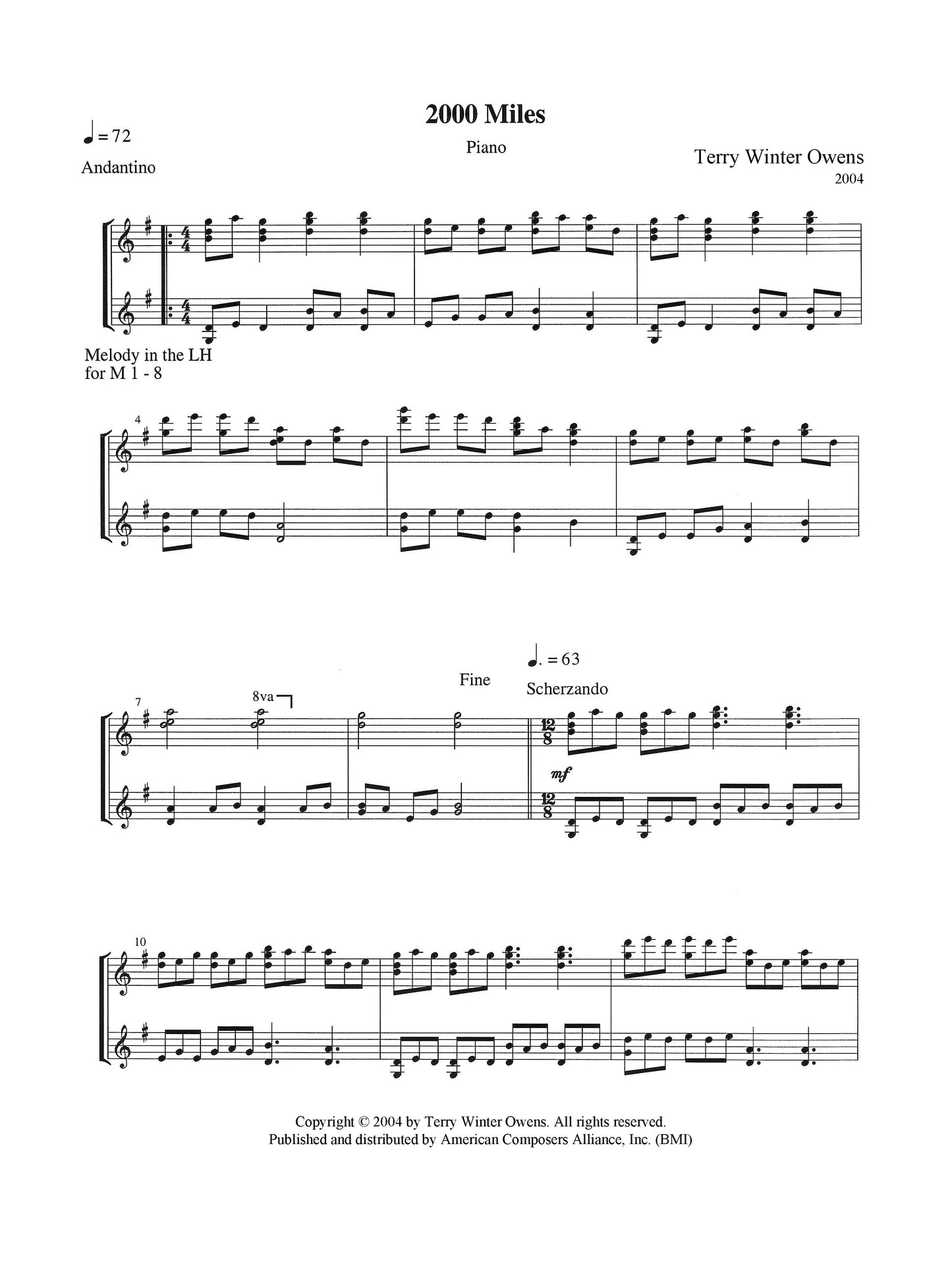 2000 Miles for Piano
