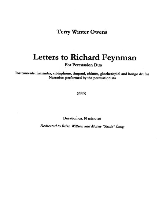Letters to Richard Feynman