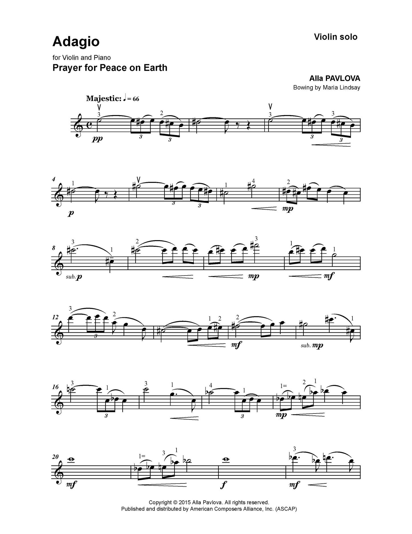 Adagio for Violin and Piano