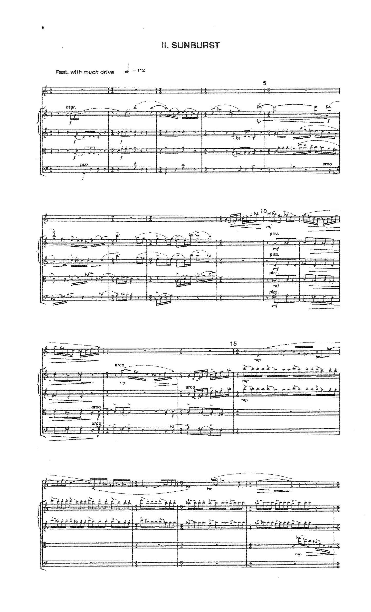 TWO MOVEMENTS for Bb Clarinet and String Quartet