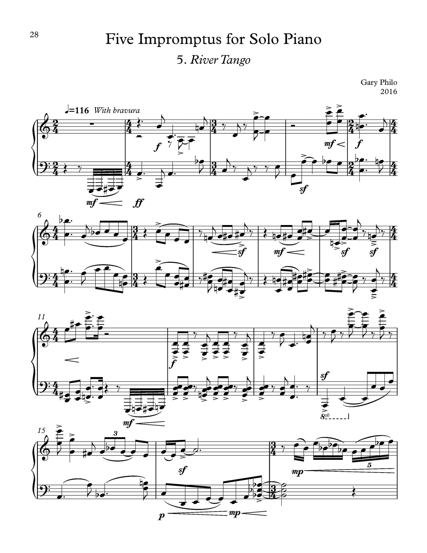 Five Impromptus for Solo Piano