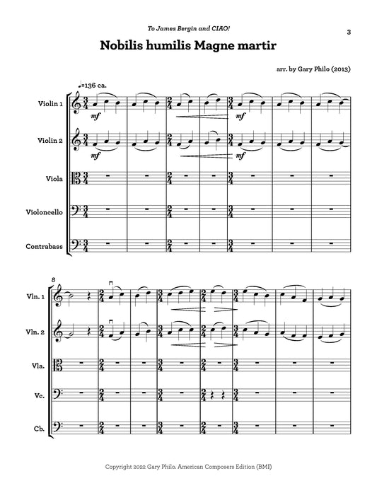 Nobilis humilis magne martir - for String Orchestra