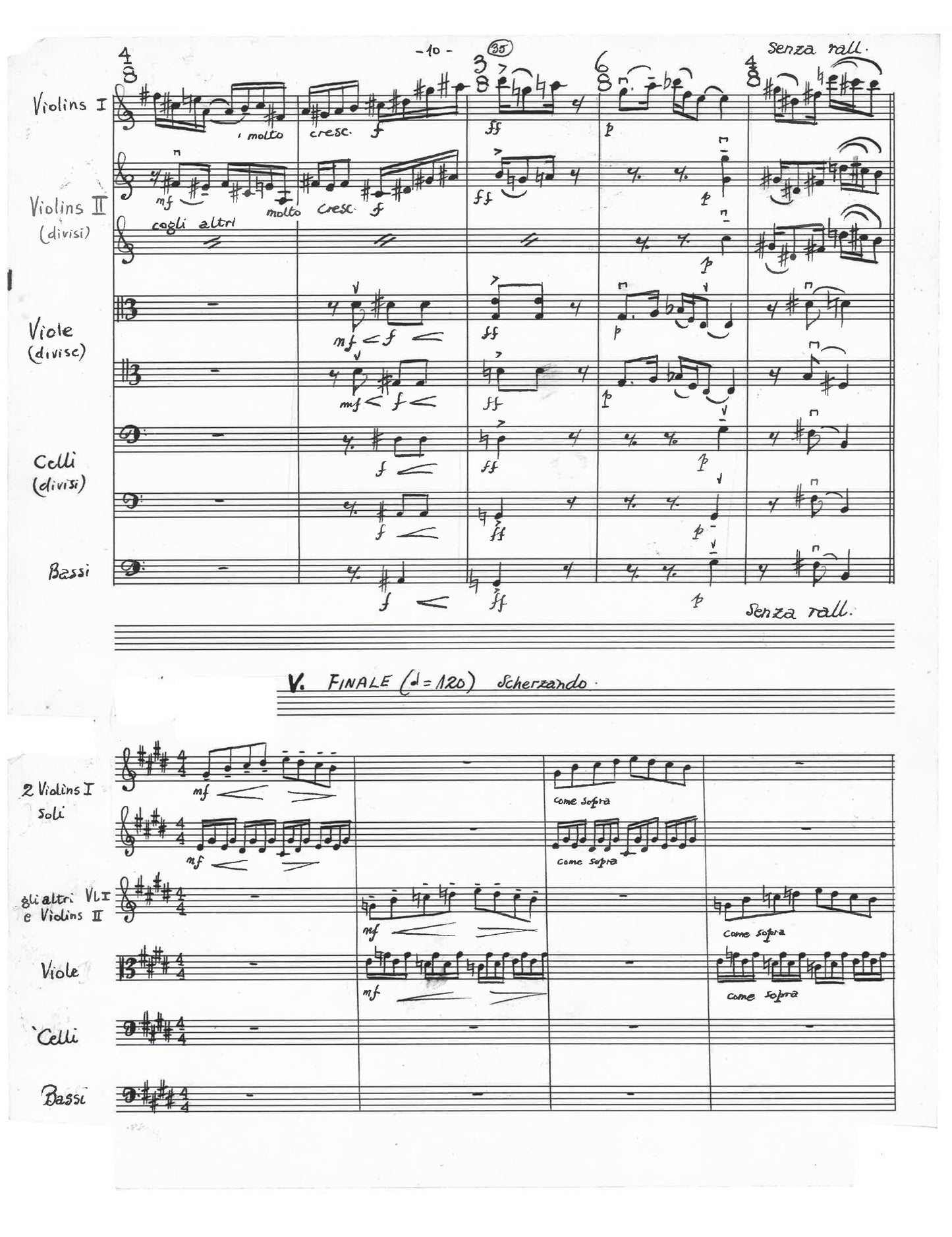 FIVE SHORT PIECES FOR STRING ORCHESTRA