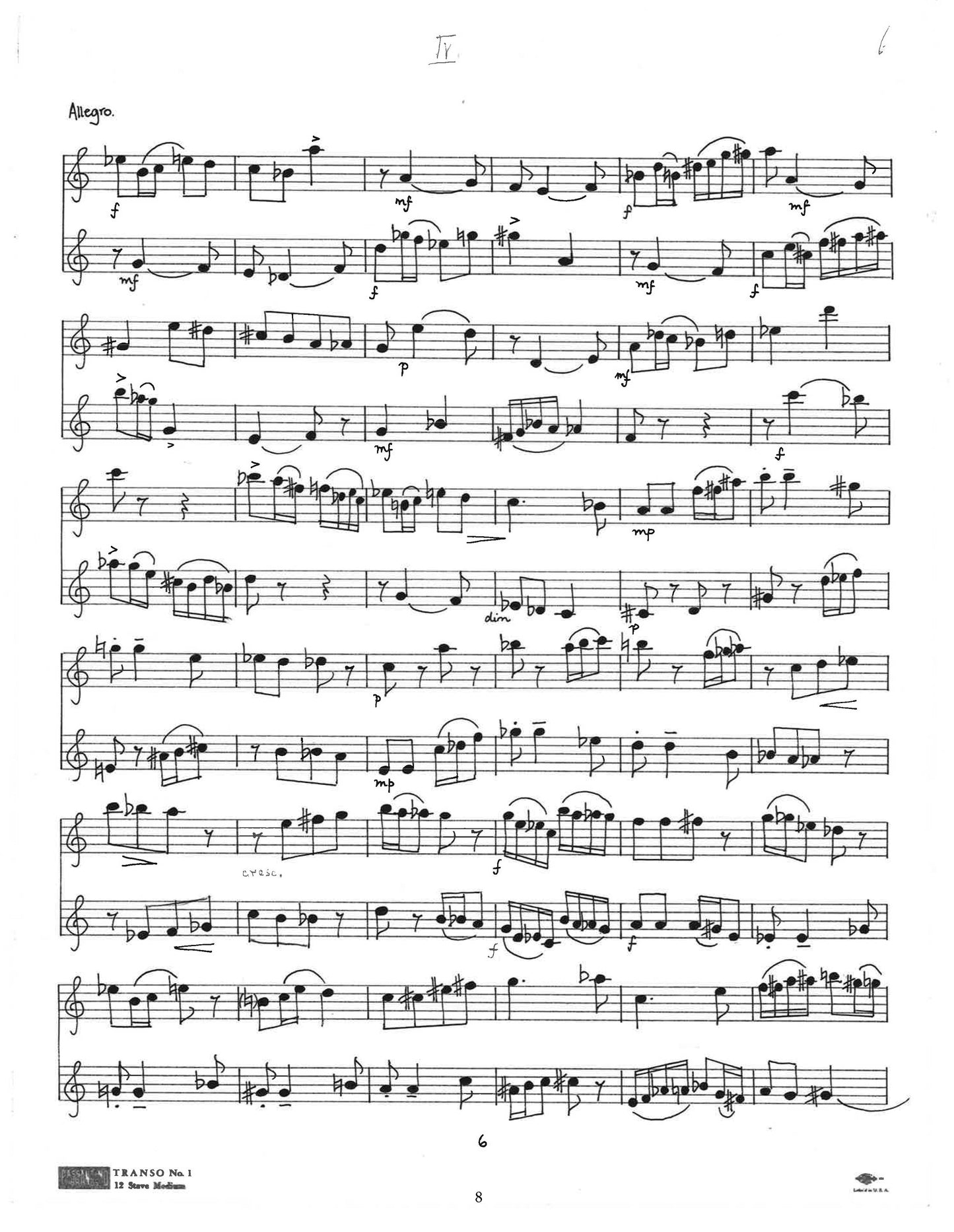 FOUR DUETS FOR EQUAL INSTRUMENTS