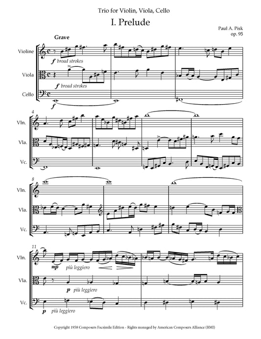 TRIO, Op.95 for Violin, Viola, and Cello