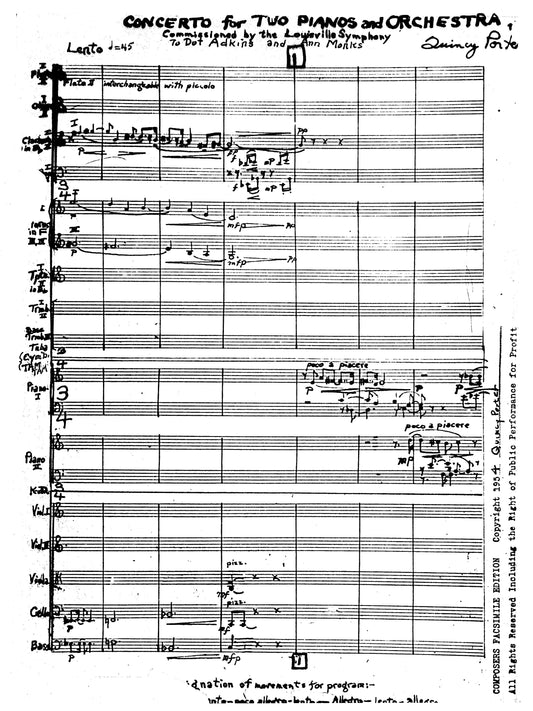 CONCERTO FOR 2 PIANOS & ORCHESTRA "Concerto Concertante"