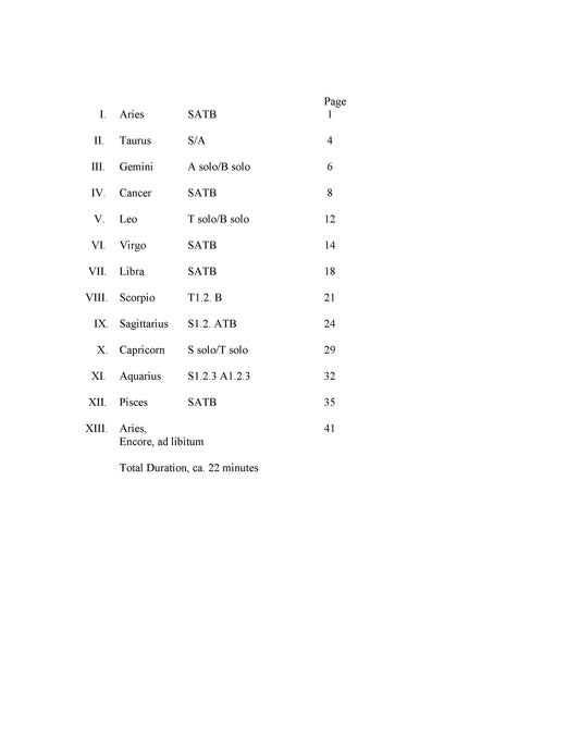 Carving the Circle (Twelve Zodiac Choruses)