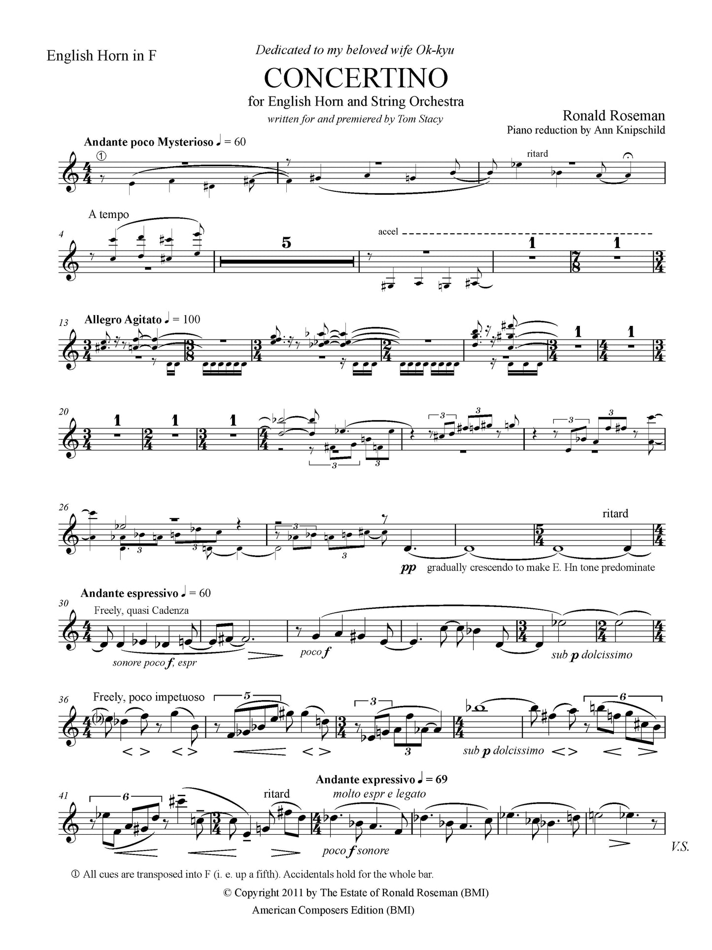 CONCERTINO (English Horn and Piano version)