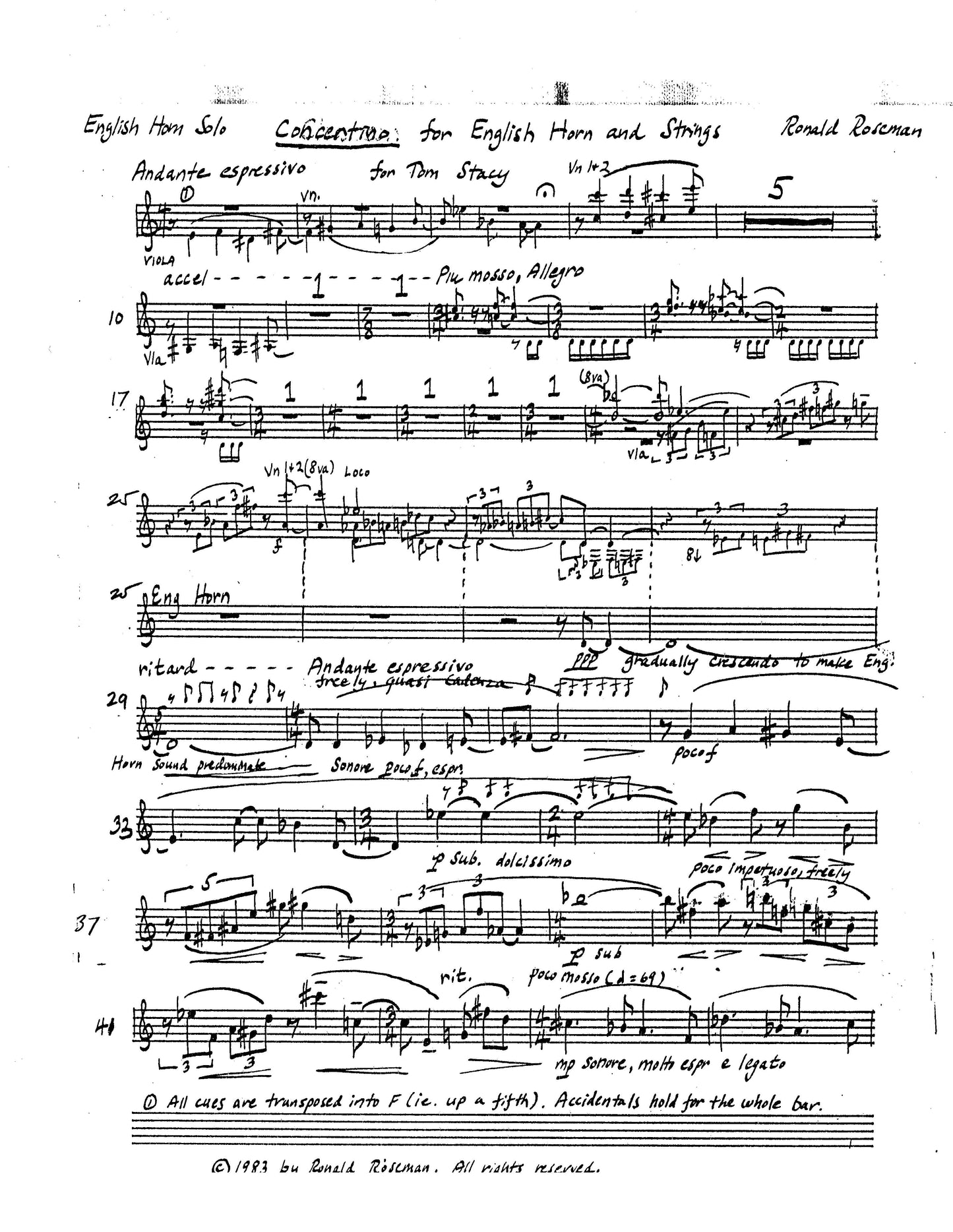 CONCERTINO (English Horn and Strings)