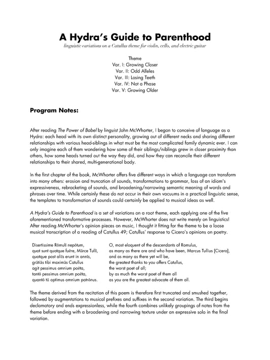 A Hydra's Guide to Parenthood