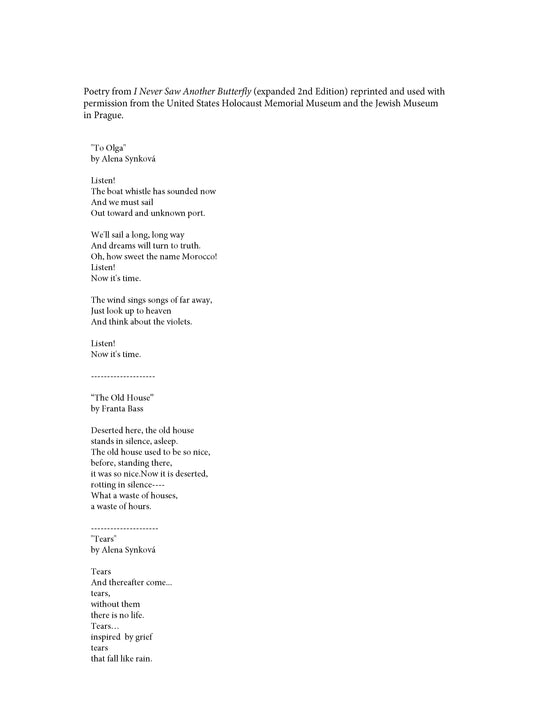 SONGS OF THE HOLOCAUST