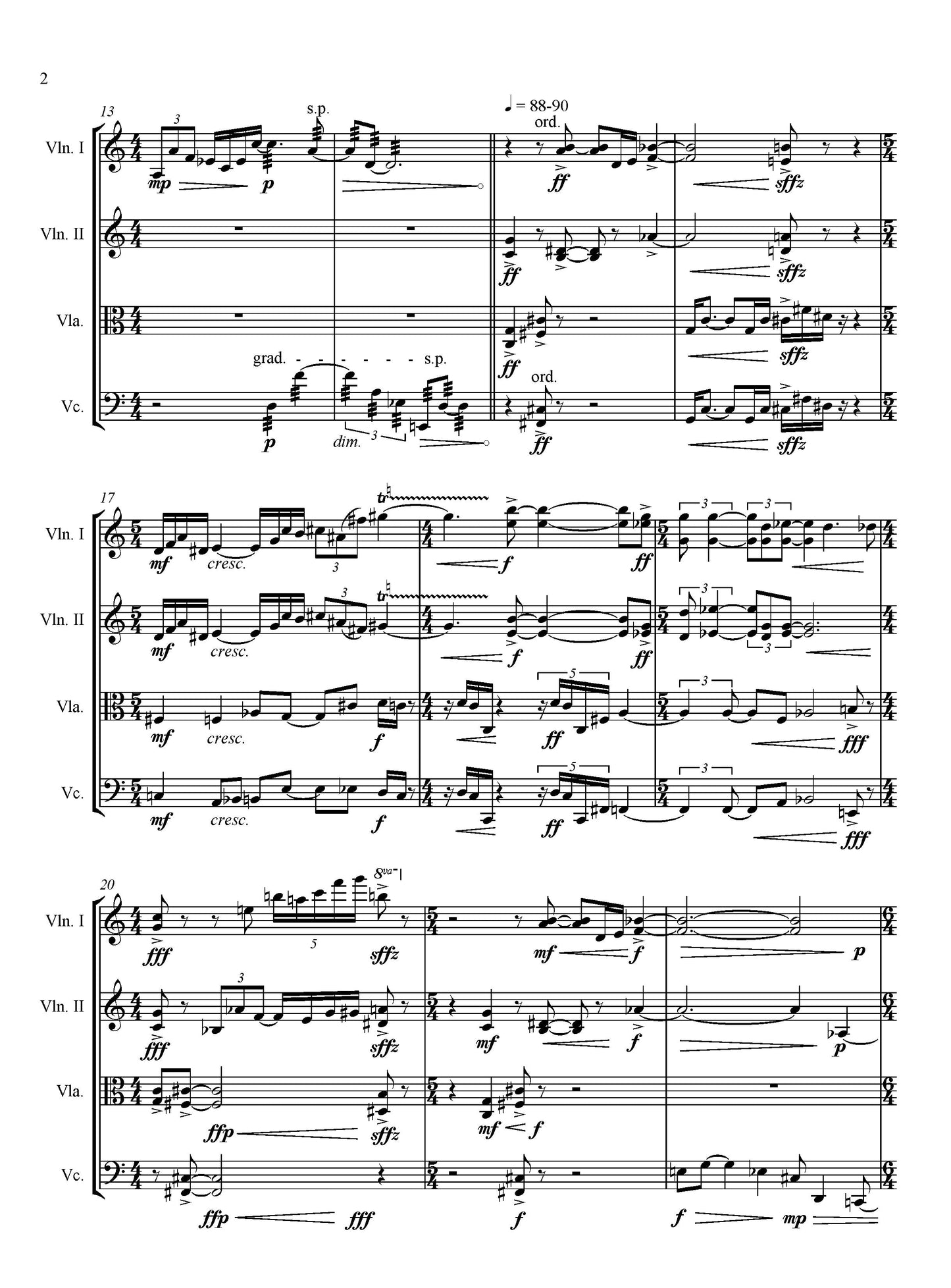 STRING QUARTET No. 2: For Louise and Aaron