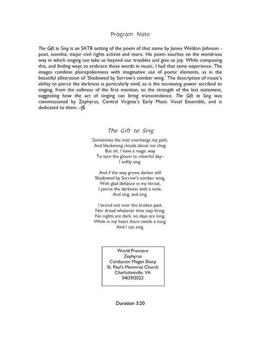 The Gift to Sing