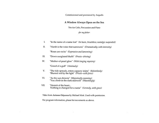 WINDOW ALWAYS OPEN ON THE SEA