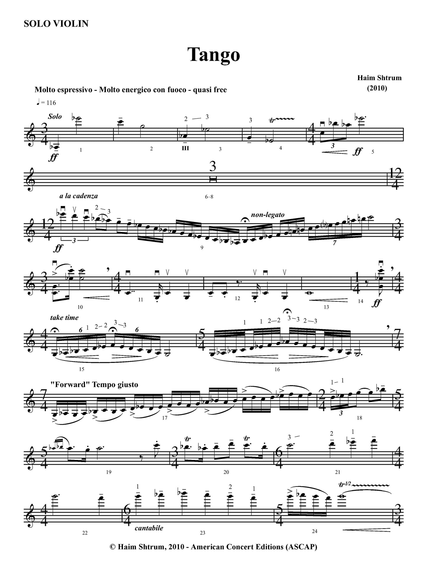 Tango for Solo Violin and Strings