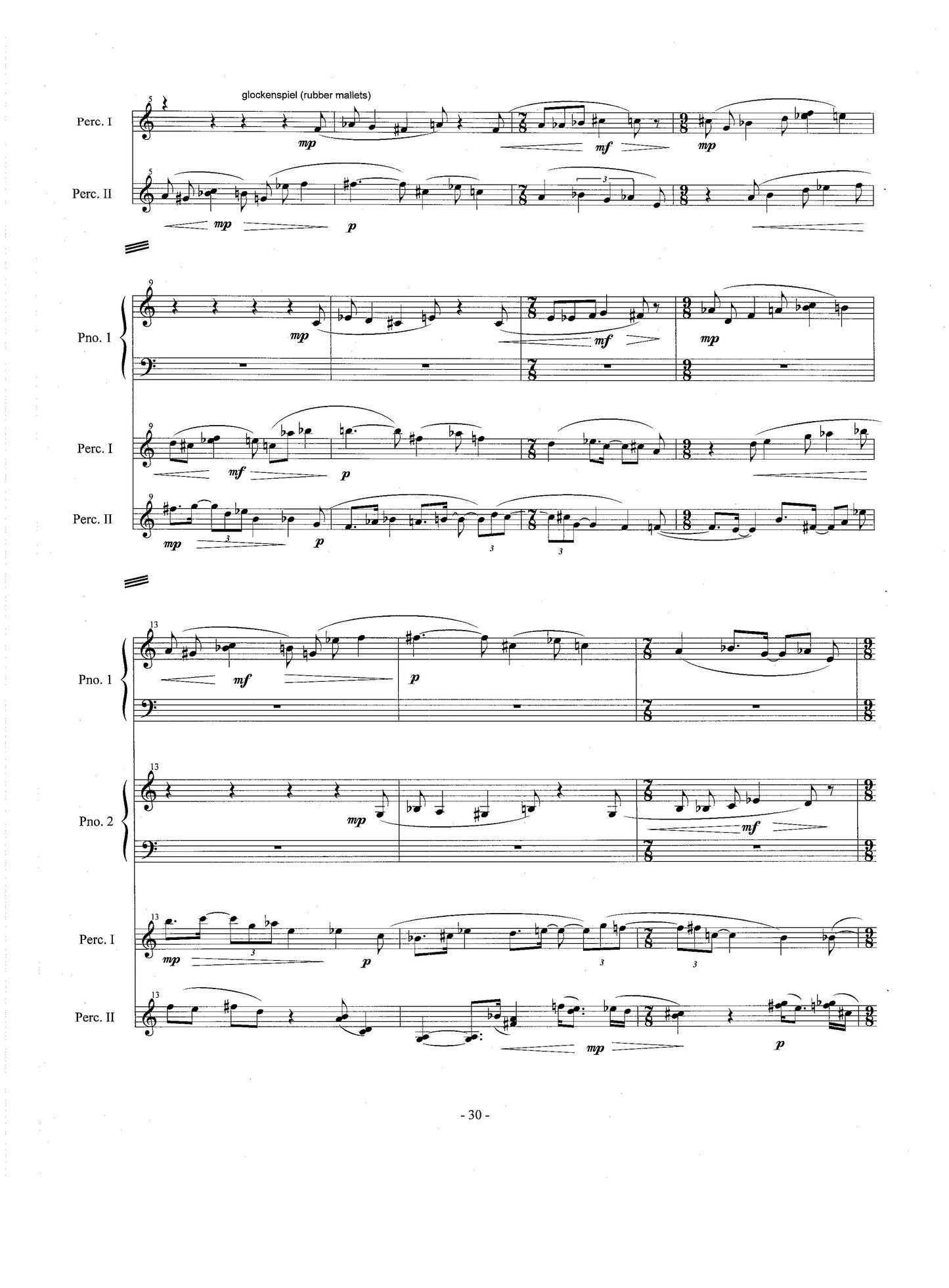 FANTASY AND FUGUE, for two pianos and percussion instruments: hommage a Bartok