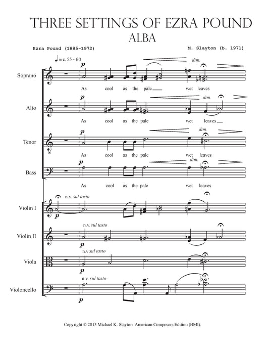 THREE SETTINGS OF EZRA POUND