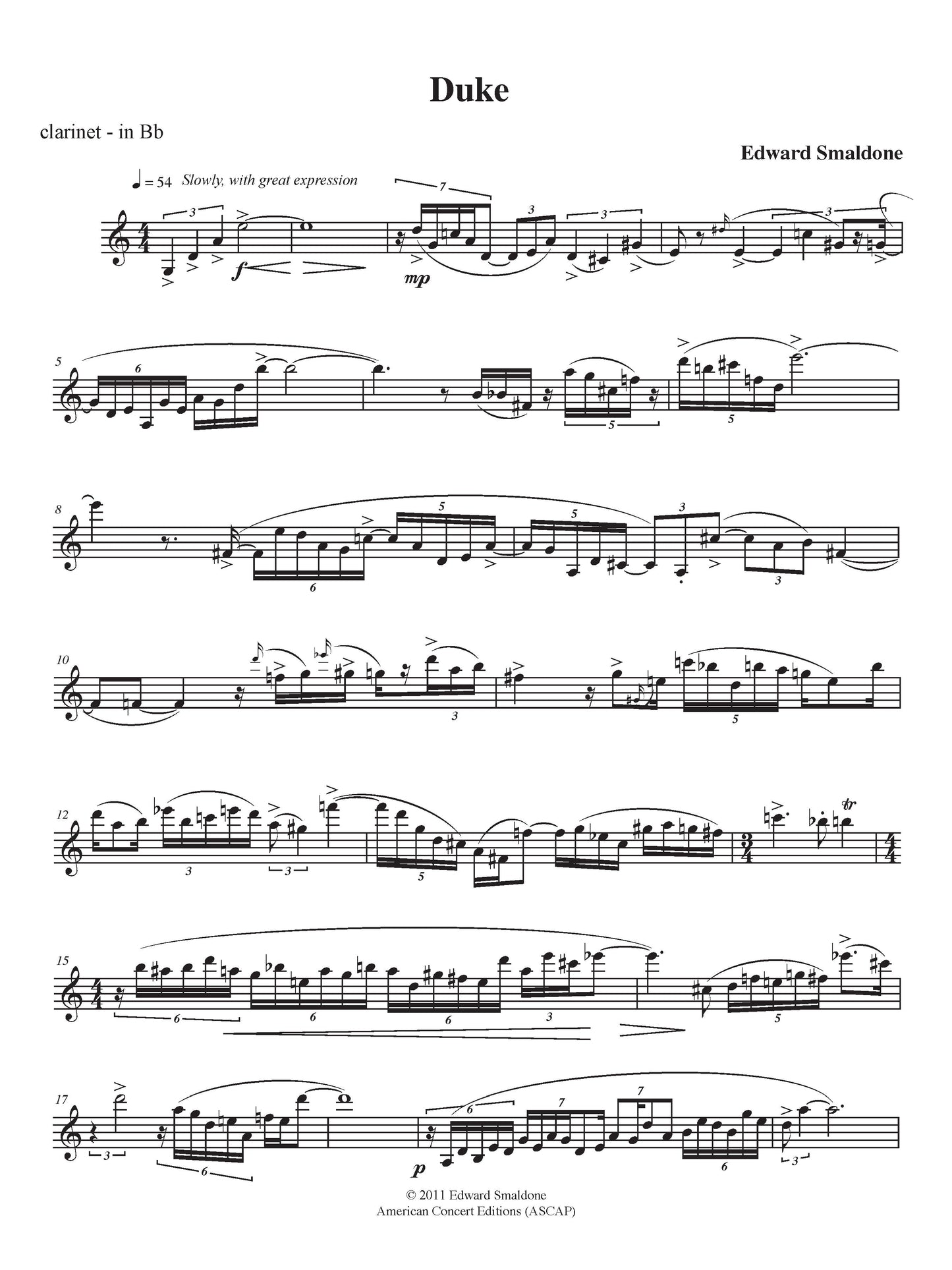 Duke/Monk for Clarinet and Piano