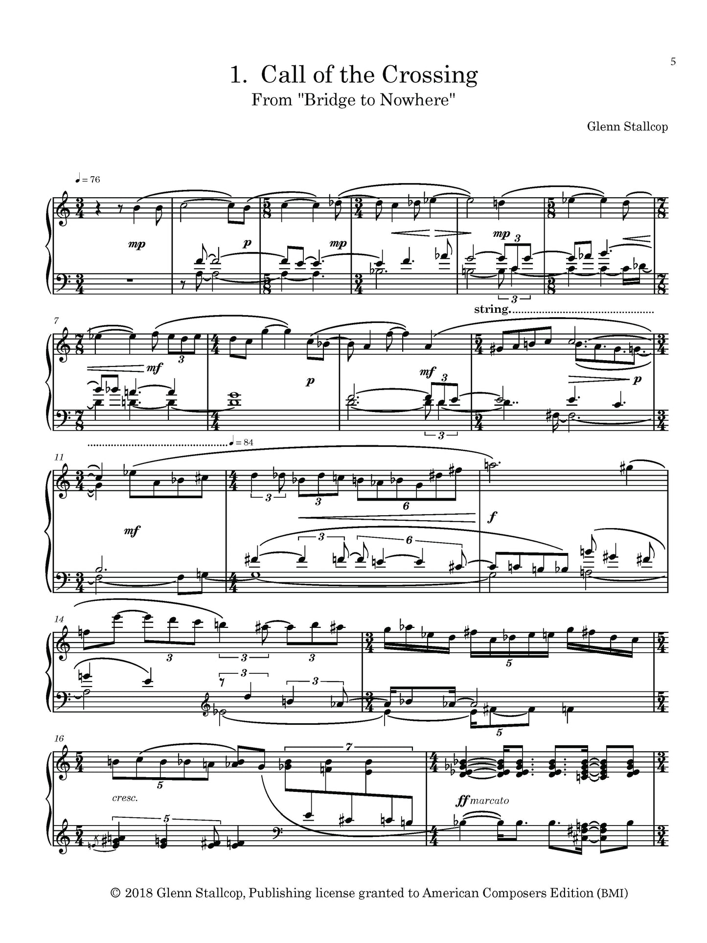 CALL OF THE CROSSING, from BRIDGE TO NOWHERE