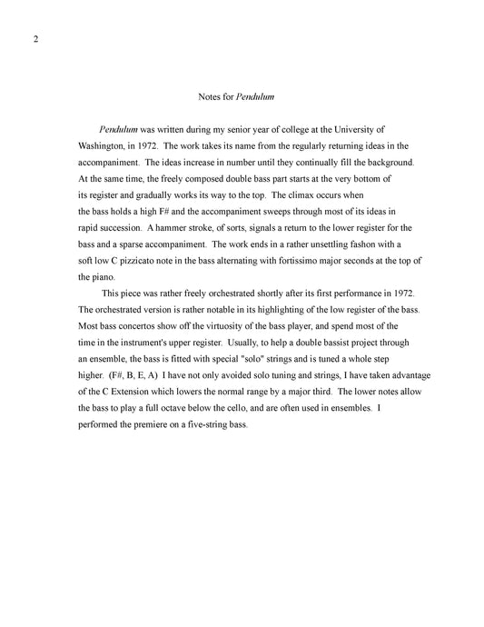 PENDULUM for double bass and piano