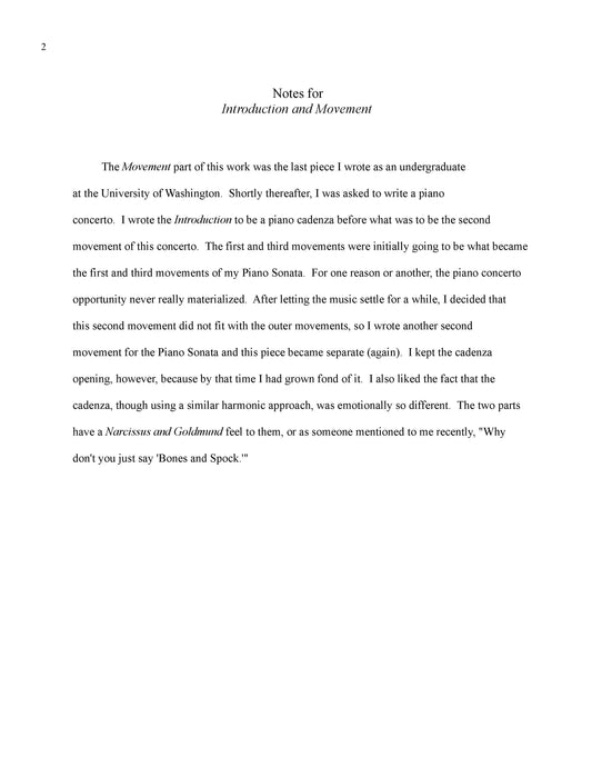 INTRODUCTION AND MOVEMENT