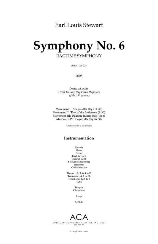 Symphony No. 6: "Ragtime Symphony"