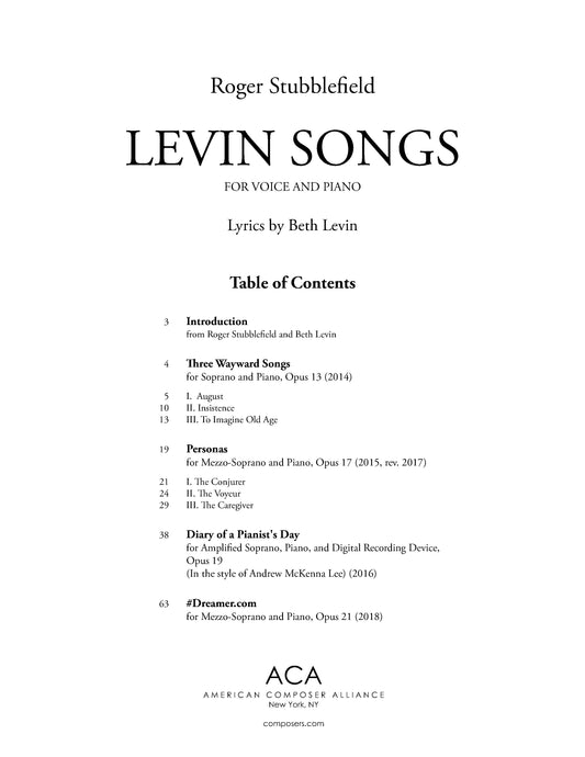 LEVIN SONGS