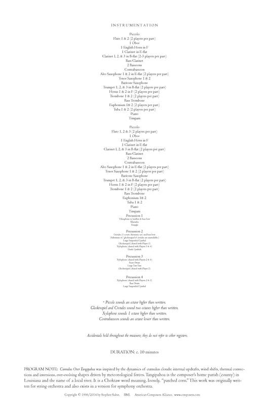 Cumulus Over Tangipahoa for Wind Ensemble