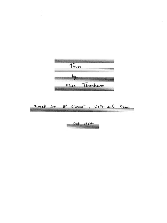 Trio for Clarinet, Cello, and Piano