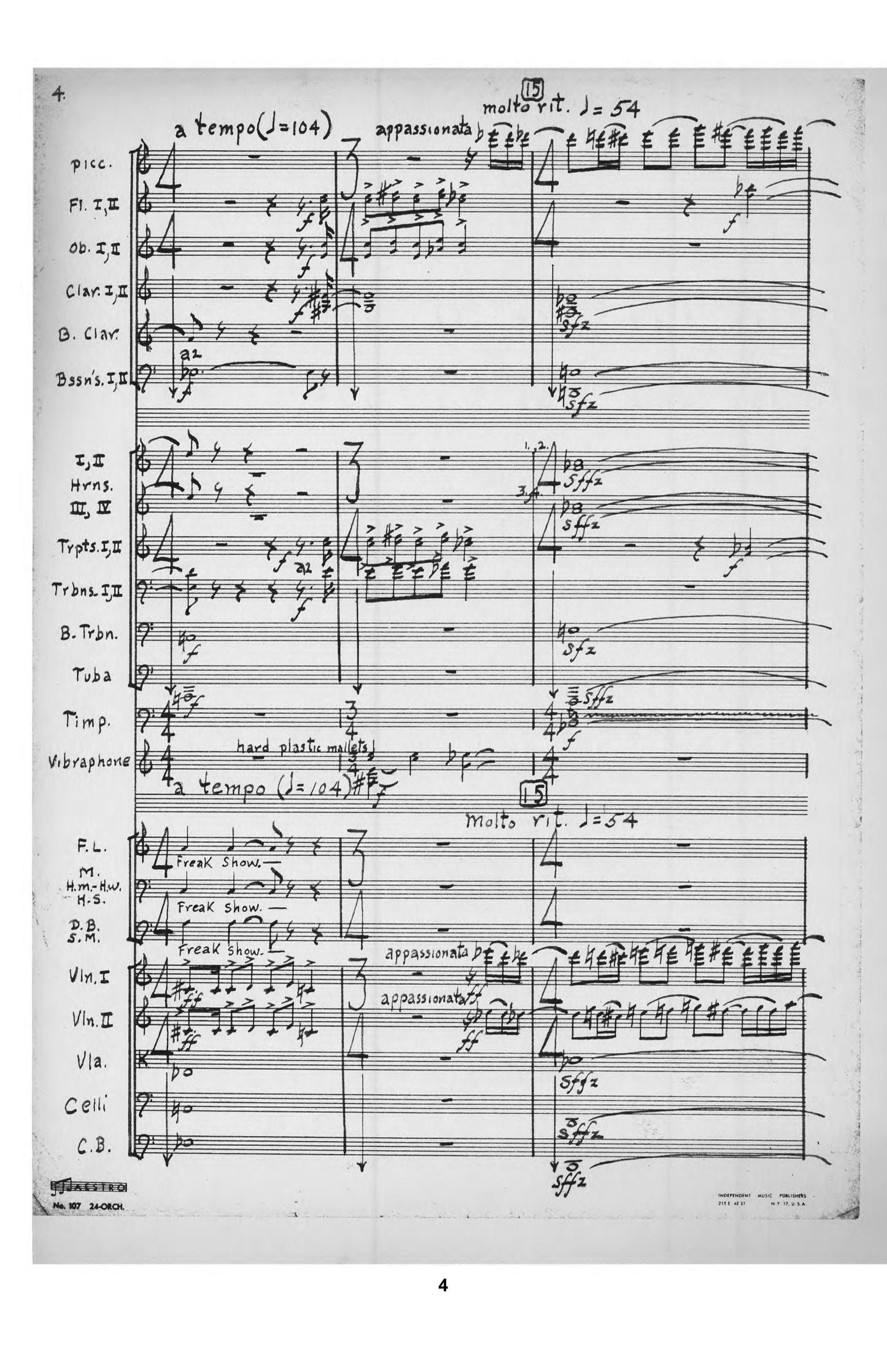 FREAK SHOW - Full Score