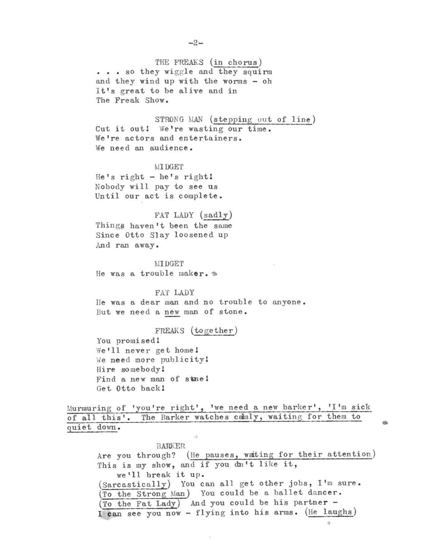 FREAK SHOW -THE MAN OF STONE piano vocal score