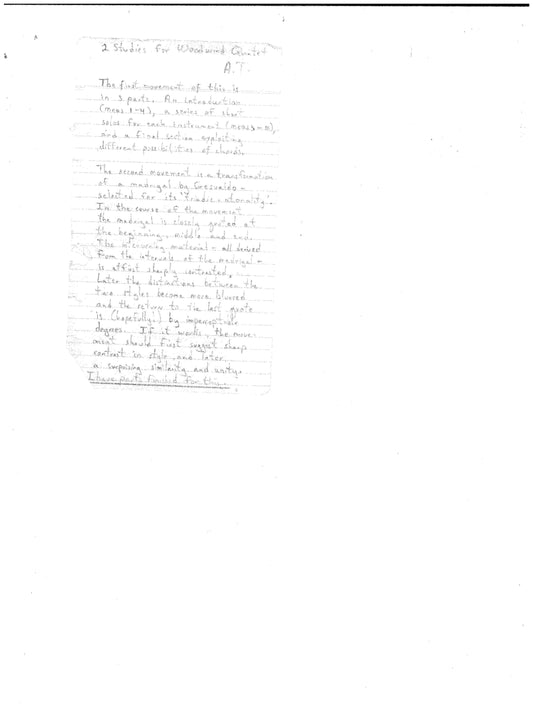 TWO STUDIES FOR WOODWIND QUINTET